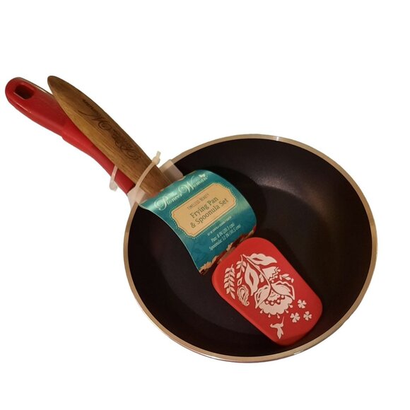 The Pioneer Woman Timeless Beauty Frying Pan & Spoonula Set 8" Pan + 12" Spoon - Picture 1 of 5